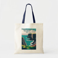 Cliffs of Moher Ireland Travel Art Vintage
