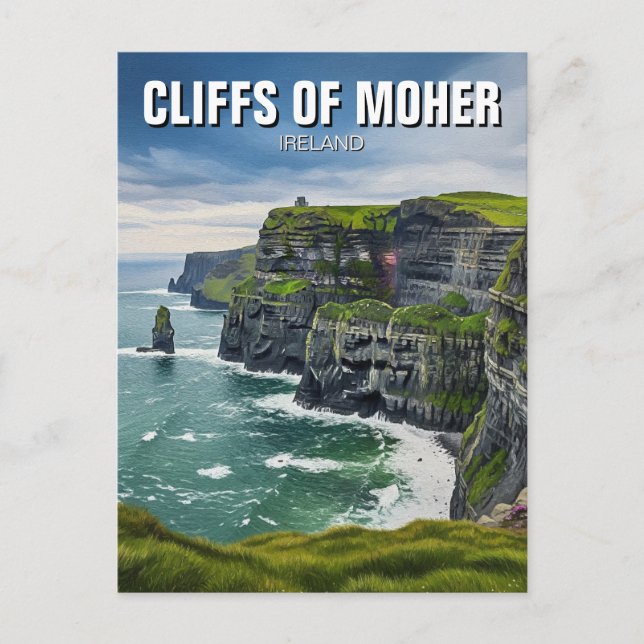 Cliffs of Moher Ireland Travel Vykort (Framsida)