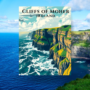 Cliffs of Moher Ireland Vild Atlantic Way Vykort