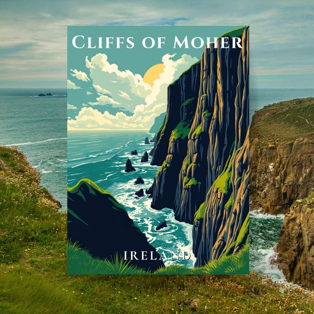 Cliffs of Moher Irland kust  Vykort (Cliffs of Moher Ireland Coastal Postcard
)