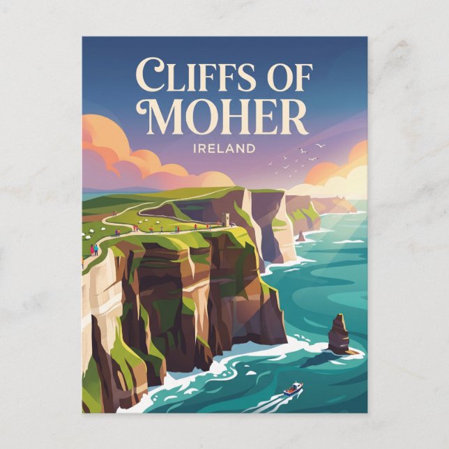 Cliffs of Moher Irland Vykort (Framsida)