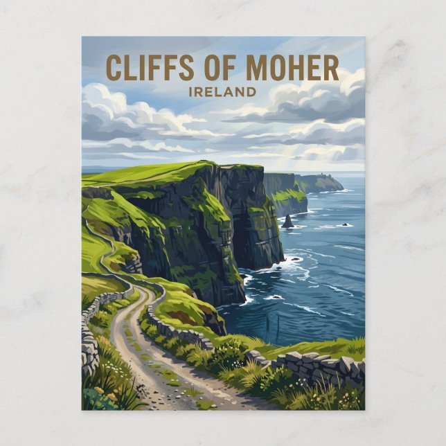 Cliffs of Moher Irland Vykort (Framsida)
