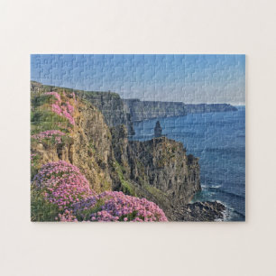 Cliffs of Moher Rosa Flowers, Ireland Puzzle Pussel