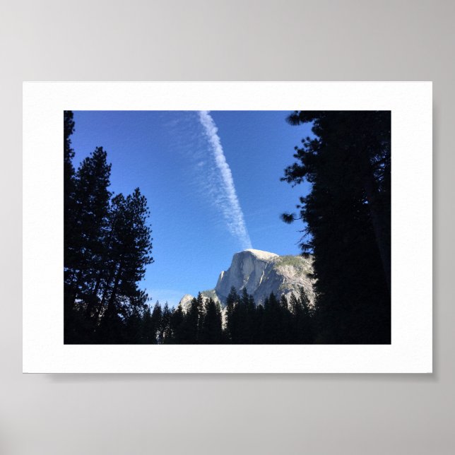 Cliffside Cloud Yosemite Blue Färg Fotography Poster (Framsidan)