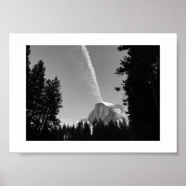 Cliffside Cloud Yosemite Himlar Black and White Ph Poster (Framsidan)