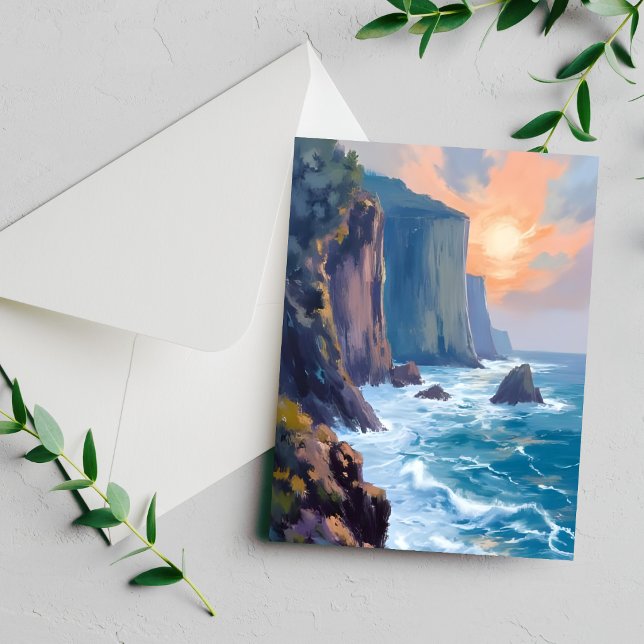 Cliffside Cove | Kusthav Aquarellkort (Skapare uppladdad)