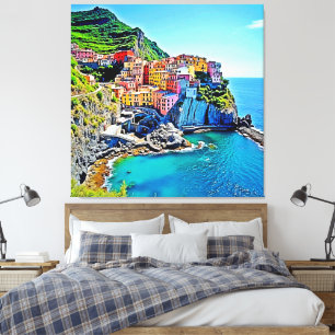 Cliffside Dreams: Manarolas Färg Canvastryck