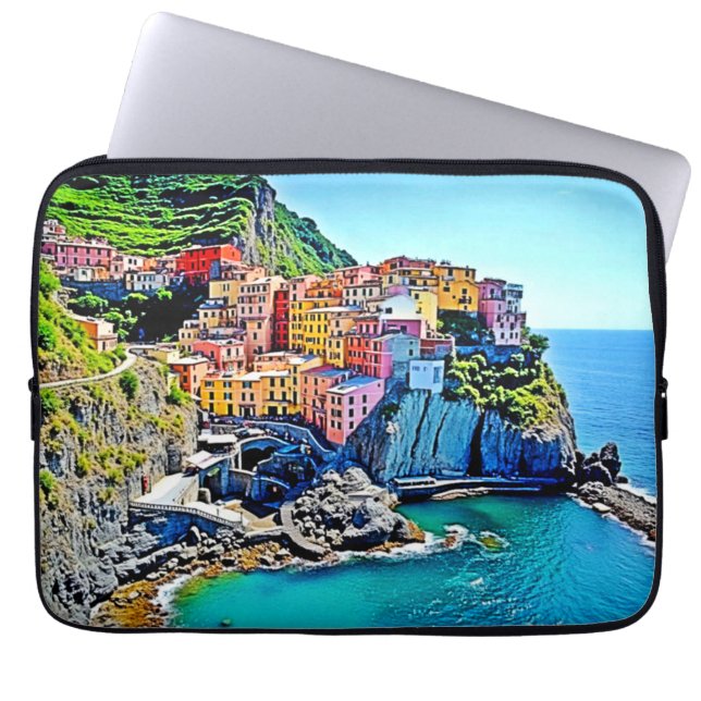 Cliffside Dreams: Manarolas Färg Laptop Fodral (Framsidan)