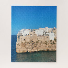 Cliffside in Polignano a Mare, Puglia, Italien Pussel