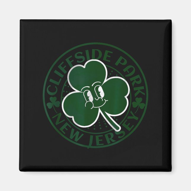 Cliffside Park New Jersey Irish Shamrock Nj Retro  Magnet (Framsidan)
