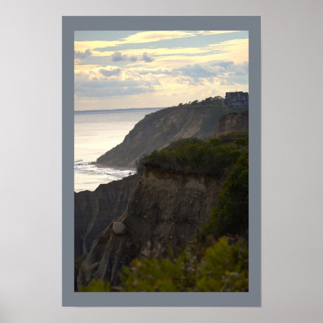 Cliffside Sunset Waterscape Photo Poster (Framsidan)