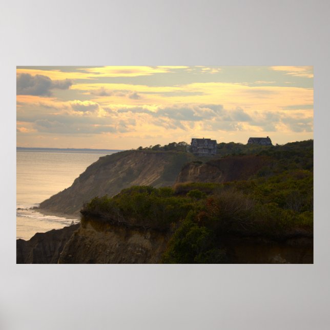 Cliffside Sunset Waterscape Photo Poster (Framsidan)