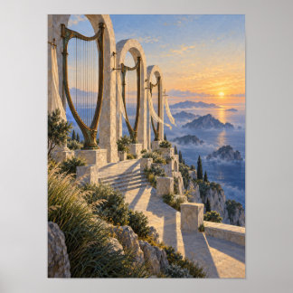Cliffside Wind Harp Sanctuary 12x16 Affisch