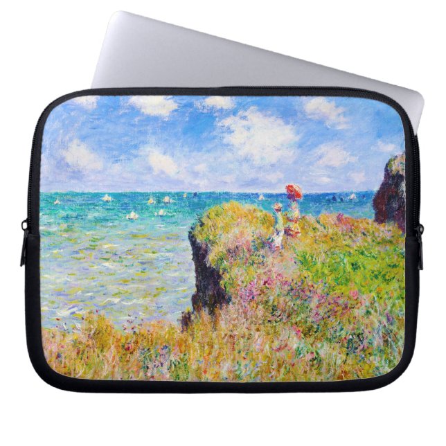 Clifftop går på Pourville Claude Monet Laptop Sleeve (Framsidan)
