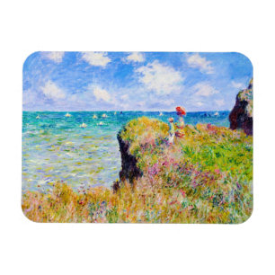 Clifftop går på Pourville Claude Monet Magnet