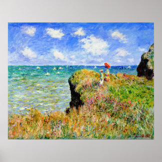 Clifftop Walk i Pourville av Claude Monet Poster