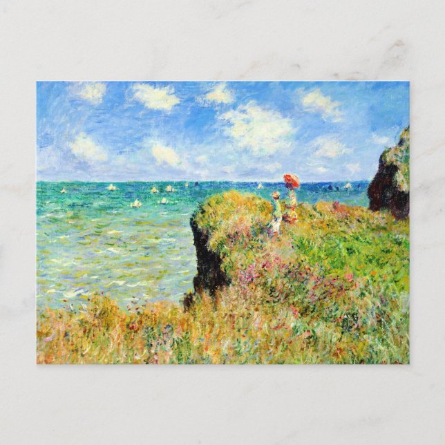 Clifftop Walk i Pourville av Claude Monet Vykort (Framsida)