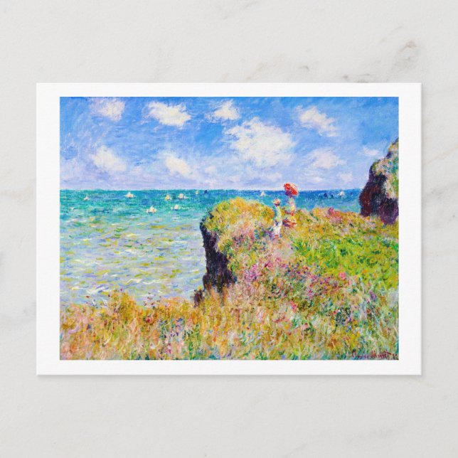 Clifftop Walk vid Pourville Claude Monet Vykort (Framsida)