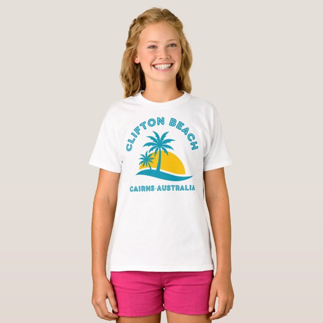 CLIFTON BEACH-CAIRNS AUSTRALIA T SHIRT (Hel framsida)