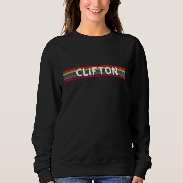 CLIFTON City Adventure Tourist Vacation Resident V T Shirt (Framsida)