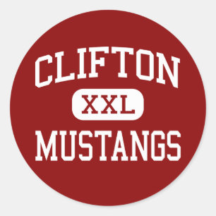 Clifton - Mustangs - kick - nya Clifton - jersey Runt Klistermärke
