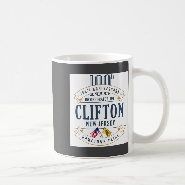 Clifton New Jersey 100th Anniv White  Kaffemugg (Höger)