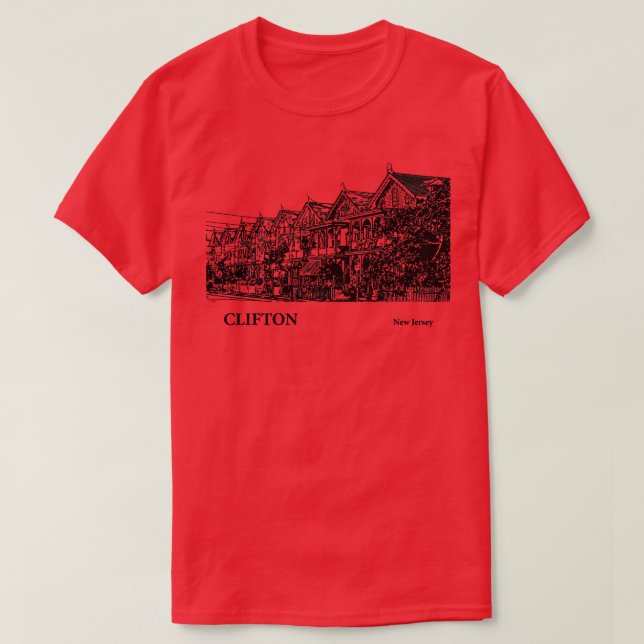Clifton New jersey 4 T Shirt (Design framsida)