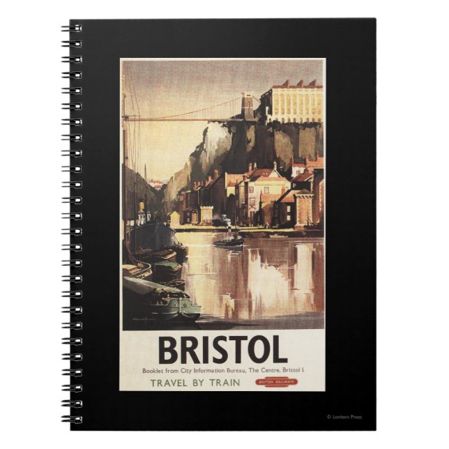 Clifton Suspension Bridge och Boats Anteckningsbok Med Spiral (Framsidan)