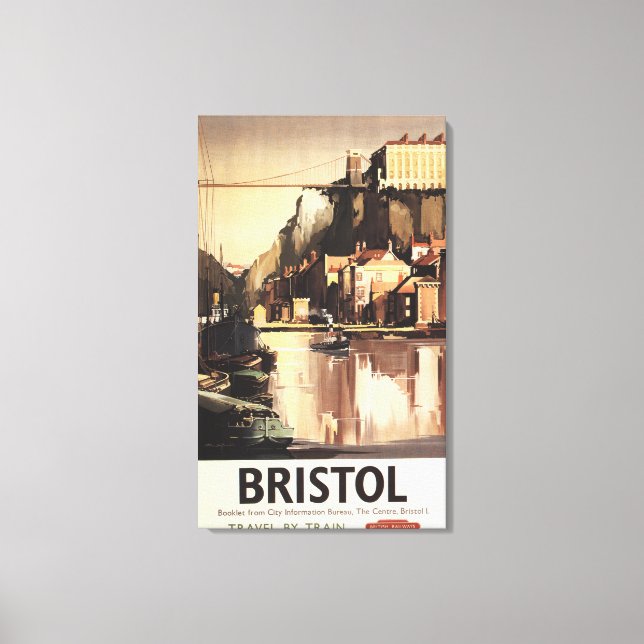 Clifton Suspension Bridge och Boats Canvastryck (Framsida)