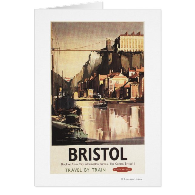 Clifton Suspension Bridge och Boats Hälsningskort (Framsidan)