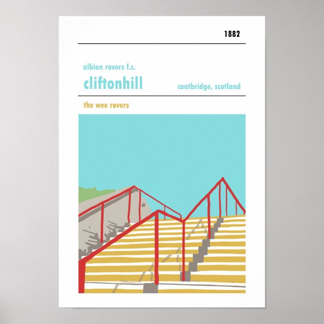 Cliftonhill, Coatbridge. Utskrift av Stil i Haynes Poster (Framsidan)