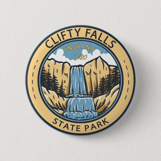 Clifty Falls State Park Indiana Badge Knapp (Framsida)