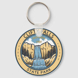 Clifty Falls State Park Indiana Badge Nyckelring
