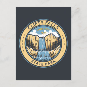 Clifty Falls State Park Indiana Badge Vykort