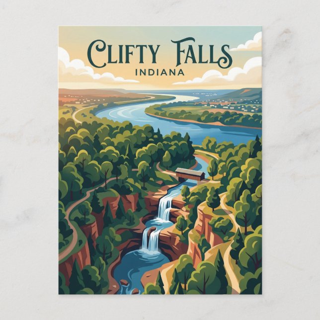 Clifty Falls USA Vykort (Framsida)