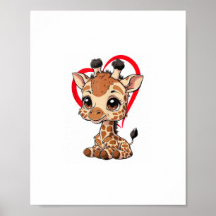 CliLittele Giraffe Vuxen Kids Manar Women Giraffe Poster