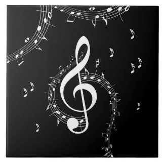 Climactic G Clef Music Black Kakelplatta