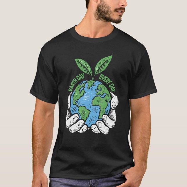 Climate Change Cool Environmentalist  Earth Day Ev T Shirt (Framsida)