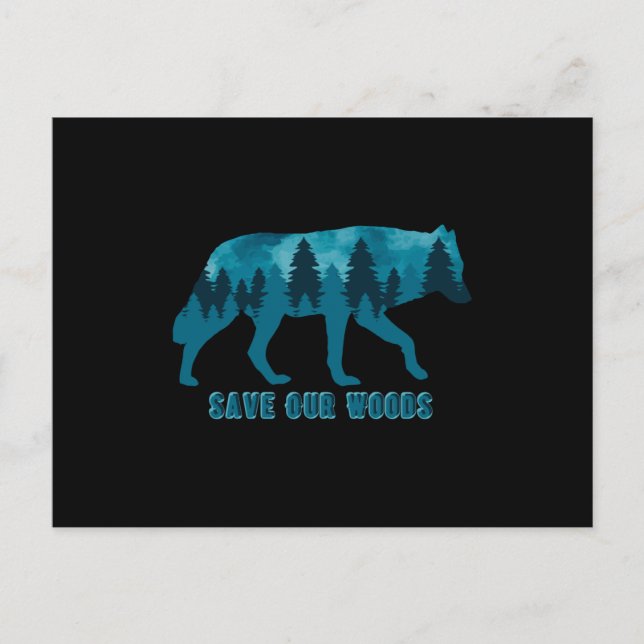 Climate Change Environmental Protection Wolf Vykort (Framsida)