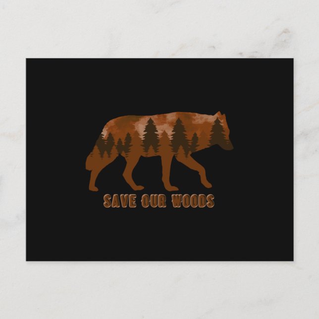 Climate Change Environmental Protection Wolf Vykort (Framsida)