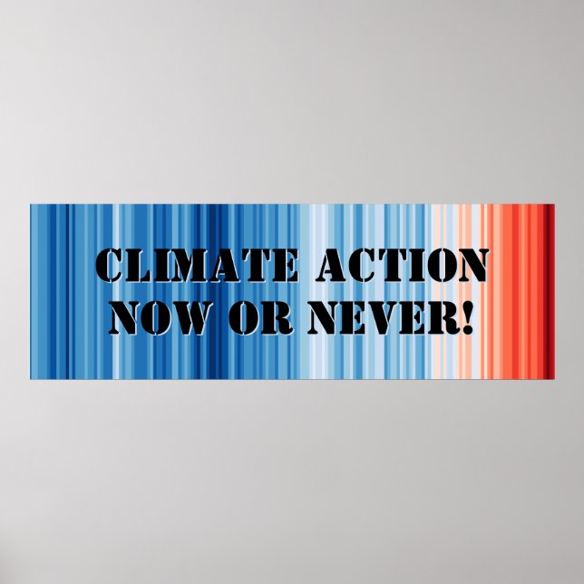 Climate Emergency Stripes Poster Science Wall Art (Framsidan)