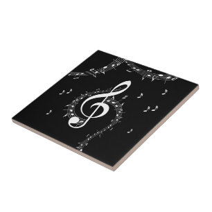 Climate G Clef Music Black Kakelplatta