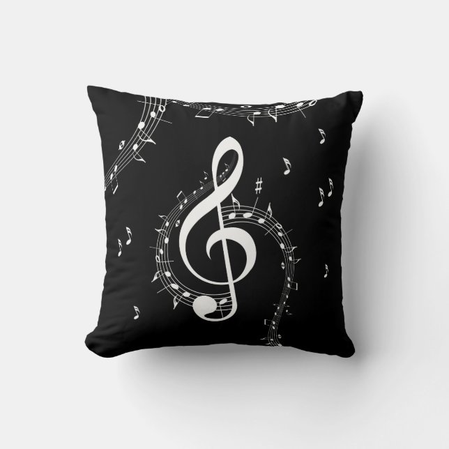 Climate G Clef Music Black Kudde (Framsida)