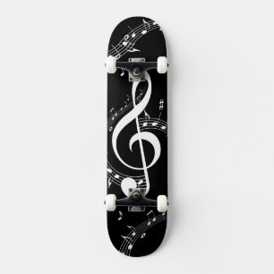 Climate G Clef Music Black Mini Skateboard Bräda 18,5 Cm
