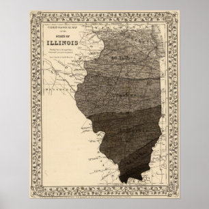 Climatological karta, Illinois Poster