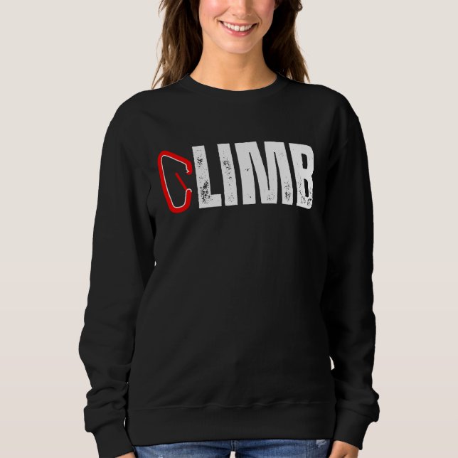 CLIMB Rock Climber Carabiner Climbing Mountains Mo T Shirt (Framsida)