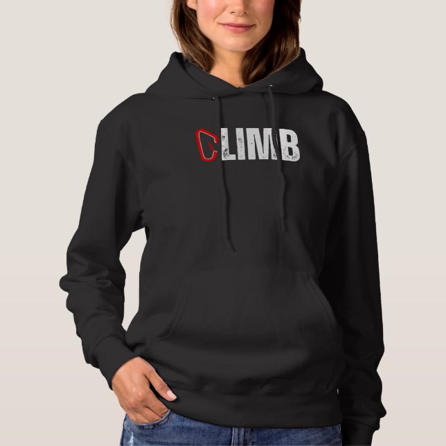 CLIMB Rock Climber Carabiner Climbing Mountains Mo T Shirt (Framsida)