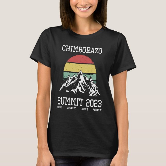 Climbed Chimborazo Summit 2023 Sun Hike Equador Hi T Shirt (Framsida)