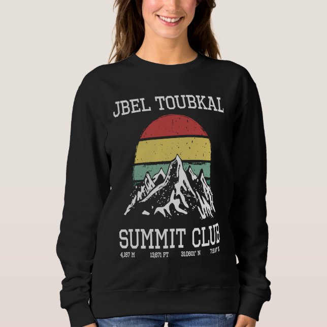 Climbed Jbel Toubkal Morocco Summit Club Sun Hike  T Shirt (Framsida)