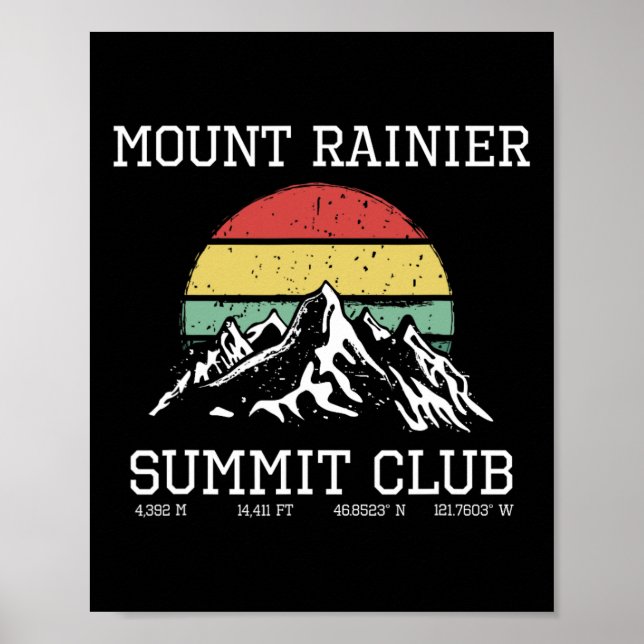 Climbed Mount Rainier Summit Club Hike Washington  Poster (Framsidan)